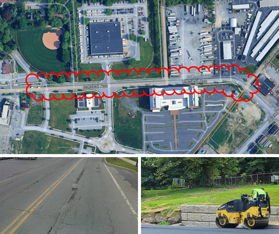 Marshall Avenue roadway repair is happening April 7th - April 11th